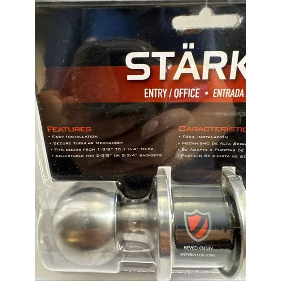 Starke Entry/Office Keyed Lock Door knob Adjustable Latch Easy Installation F1 - Picture 2 of 11